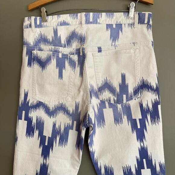 Isabel Marant Etoile Lanea Jeans Size Medium White Blue Western Aztec High Rise - Picture 14 of 16